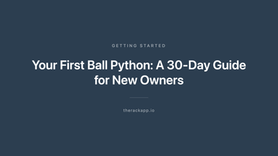 Your First Ball Python: A 30-Day Guide for New Owners